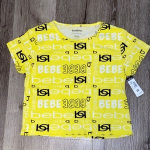 Yellow and black Bebe shirt